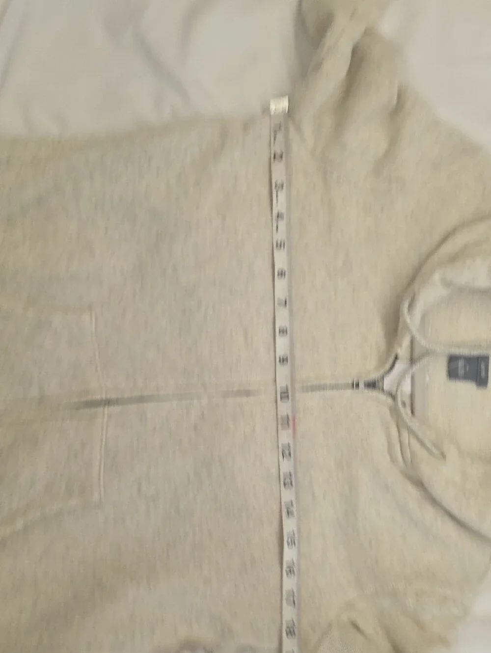 Aerie Ivory Heather Full Zip Hoodie Glitter Drawstrings Logo Size Small